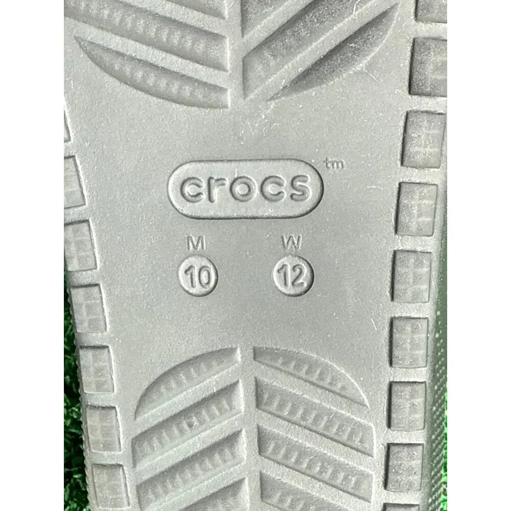 Crocs Classic Slides Black Slip On Sandals Mens Sz 10 Womens Sz 12 DBZ Jibbitz